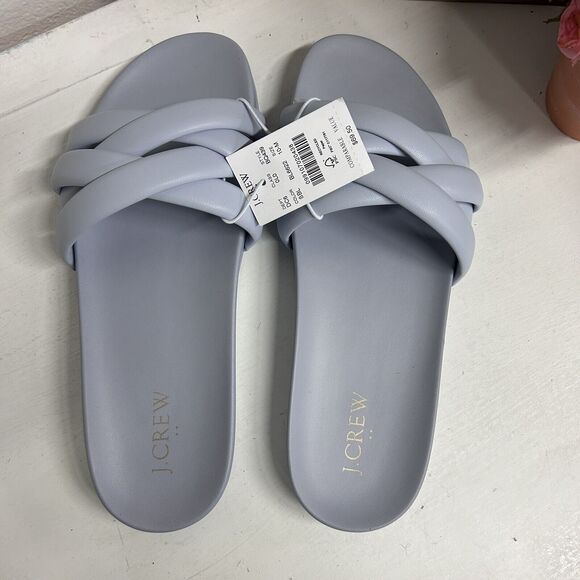 J Crew Women's Size 10 Blue Criss Cross Slides Slip On Sandals New With TAGS - Picture 6 of 8